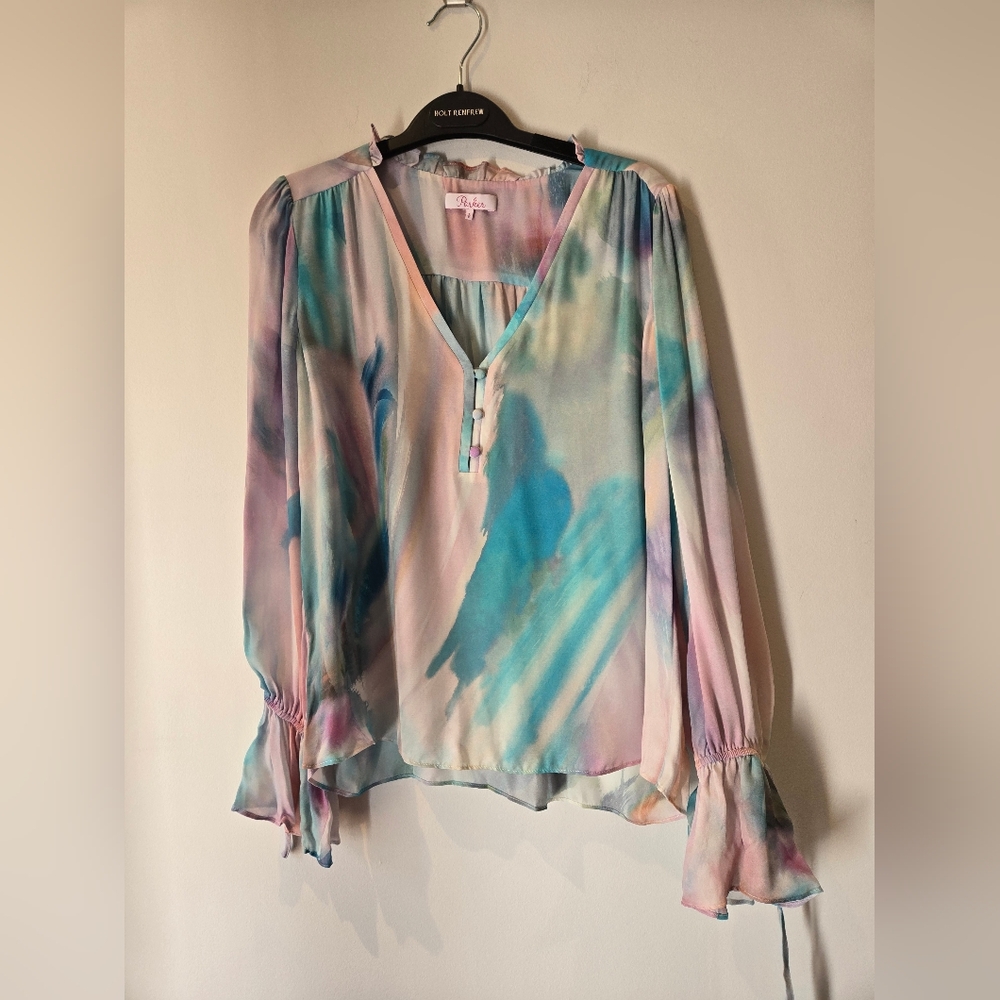Parker Multicolor Watercolor Blouse Size 2